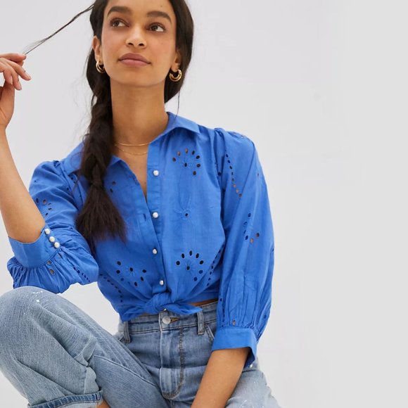 Anthropologie Tops - Anthro l Forever That Girl Eyelet Blouse